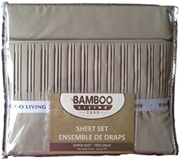 Bamboo Bed Sheet 6 Piece Set, Queen (Pebble Stone)