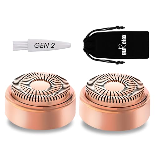 Gurelax Gen 2 Replacement Heads for Flawless Facial Hair Remover, 18k Gold Replacement Blades for Finishing Touch Flawless Hair Removal(2PCS)