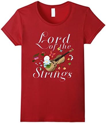 Womens  Lord Of The Strings Violin T Shirt, Violin Shirt Small Cranberry