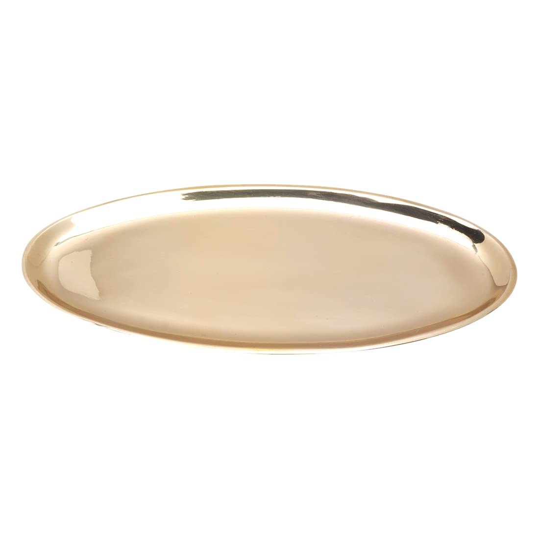 NKlaus candle plate oval 16x7cm desinger deco plate brass gold coaster polished 10505