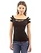 PattyBoutik Women Cut Out Stretch Blouse Top (Black Small)