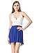 Moxeay Deep V Neck Playsuit Backless Chiffon Short Jumpsuit (S, Blue)