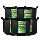 VIVOSUN 5-Pack 15 Gallon Plant Grow Bags, Premium Series Thichkened Non-Woven Aeration Fabric Pots w/Handles - Reinforced Weight Capacity & Extremely Durable (Black)