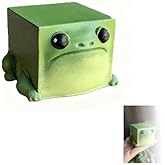 Vantico Cute Square Frog Decorative Resin Ornament, Green, Miniature Desktop Collectible, Handcrafted Animal Figurine