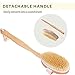 Touch Me 3 Set Body Brush Set - Long Wooden Dry Bath Body Back Brush, Contour Handle Natural Bristle Brush and Facial Brush
