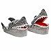 Stompeez Animated Shark Plush Slippers - Ultra Soft and Fuzzy - Mouth Opens and Closes as You Walk - Medium Grey