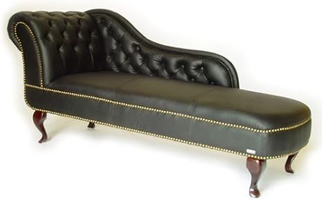 EDLES RECAMIERE/CHAISELONGUE/CHAISE ECHT LEDER SCHWARZ: Amazon.de