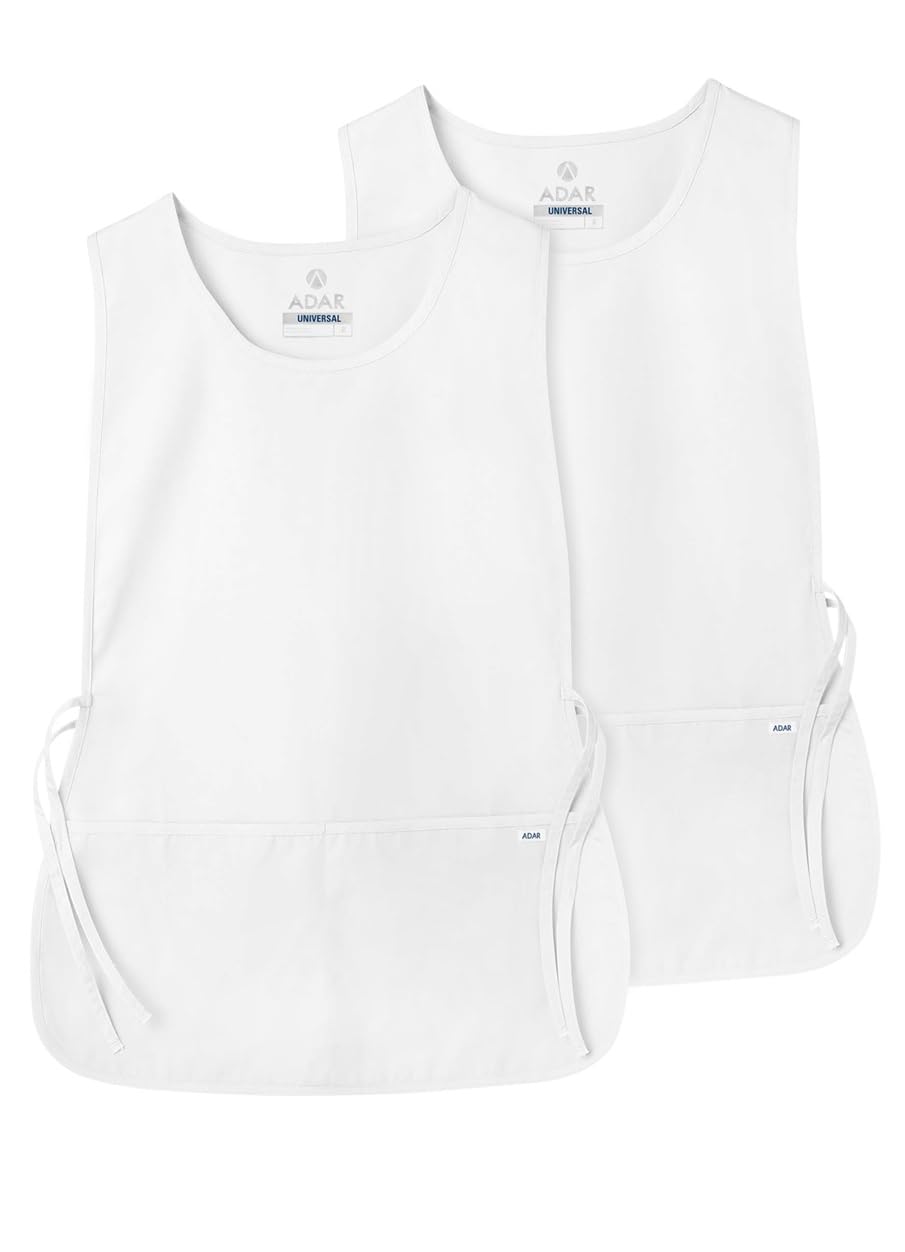 Adar Uniforms Women's 7022whtr Tabard Apron, White, One Size UK