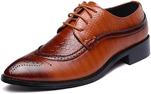 Mens Dress Shoes, Modern Classic Lace Up Wingtip Brogue Leather Casual Oxfords