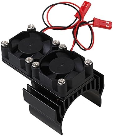 Mxfans N10111 Balck Aluminum Alloy plastic Motor heatsink with 2 Fans for RC 1:10 Car 540 550 Motor Heat sink