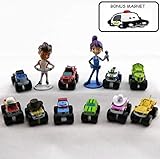 Blaze and the Monster Machines Toppers - Premium Cake Topper Figurines - Monster Trucks Cake Décor - Blaze Kids Party - Set of 12 Cake Toy Toppers + Magnet Bonus - Party Favors & Cake Ornaments