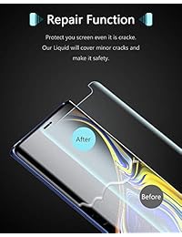 Roopose   Protector de pantalla para Galaxy Note 9 (cristal templado, 3D, curvado, cobertura completa, tecnología de dispersión líquida, función de reparación, fácil instalación, para Samsung Galaxy Note 9 (2018)   2 unidades