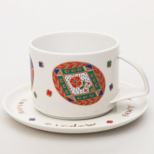 Imperial / Lomonosov Porcelain Teacup w/ Saucer 'Painted Eggs'