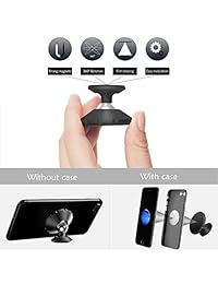 Magnetic Car Teléfono boca, peyou [Rotación de 360 °] [universal Stick] en tablero [Magnetic Car Mount Holder] para Smartphones iPhone 7 Plus 6 6S, Samsung Galaxy S8 S7, Google Pixel, LG, GPS, Casa, Oficina y Coche, Negro