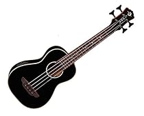Luna Uke Baritone Blk W/Maple Binding/Rosette
