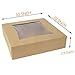 Fit Meal Prep [25 Pack] Pie Boxes With Window 10x10x2.5 Kraft Pastry Boxes Auto-Popup Cardboard Gift Packaging for Cupcake, Cookies Treat Box for Party, Christmas, Valentines Day
