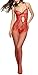 Avidlove Womens Lingerie Set V Neck Bra and Panty Set Lace Bodysuit Red XXS