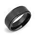 EZreal Men's Noble Black 8mm Titanium Wedding Rings with Step Edges Matte Finish Center Comfort Fit Wedding Bands Engagement Rings for Couples Personalized Keepsake Rings