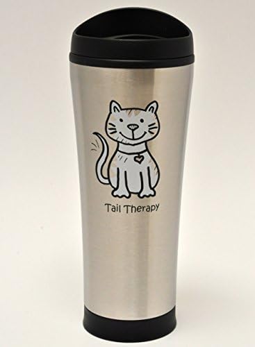 Tail Therapy Cat 18-Ounce Insulated Stainless Steel Coffee Tumbler -- Sleek design, great to keep drinks hot or cold on the go