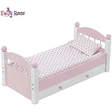 Emily Rose 18 Inch Doll Furniture Bed for American Girl Dolls | Stackable Doll Trundle Bed, Includes Doll Bedding and 18 Inch Doll Clothes Storage Drawer | Fits American Girl Dolls