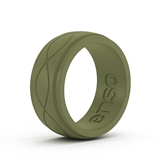 Enso Mens Infinity Silicone Ring, Army Green 10