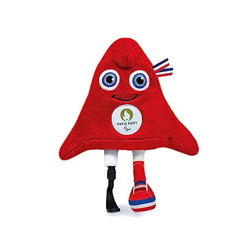 DOUDOU ET COMPAGNIE - Plüschtier Paralympischer Phryge, 25 cm – offizielles Maskottchen Jop Paris 2024 – rotes Plüschtier der Paralympischen Spiele – Form Phrygische Mütze – 25 cm – JO2410