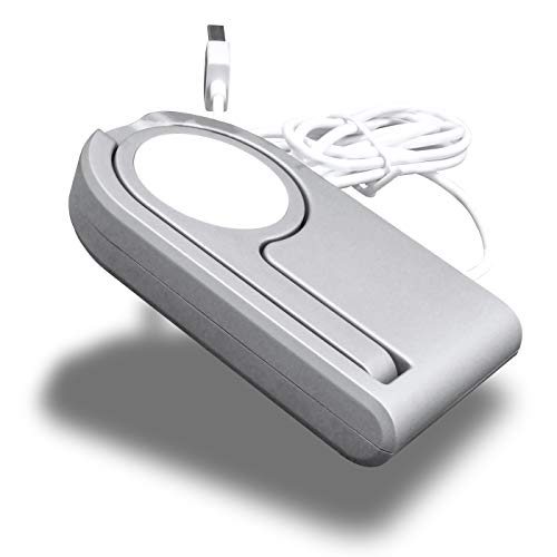 [MFI Certified] Replacement Protable Magnetic Charging Dock Compatible for Apple iWatch, Foldable Enable Nightstand Mode with 3ft Long USB Cable for All iWatch Series 1, 2, 3 (38, 42mm) (Silver)