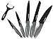 Kitchenized 5 Piece Knife Set with Bonus Peeler, Sharp Stainless Steel Blades and Carbon Fiber Design Handle, Rust proof, Stain Resistant, with Non-Stick Coating Knives