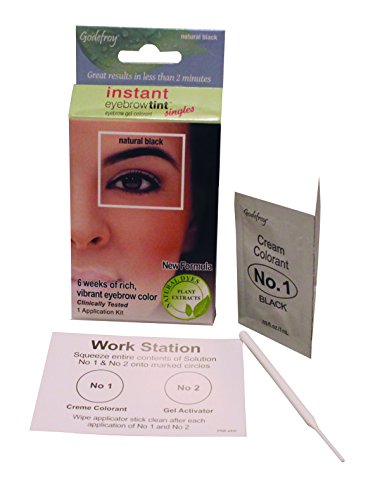 Godefroy Instant Eyebrow Tint Botanical Single Application Kit, Natural Black