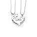 Simple Her Buck&His Doe Heart-shaped Elk Split couple necklace Sets of chain 2PCS