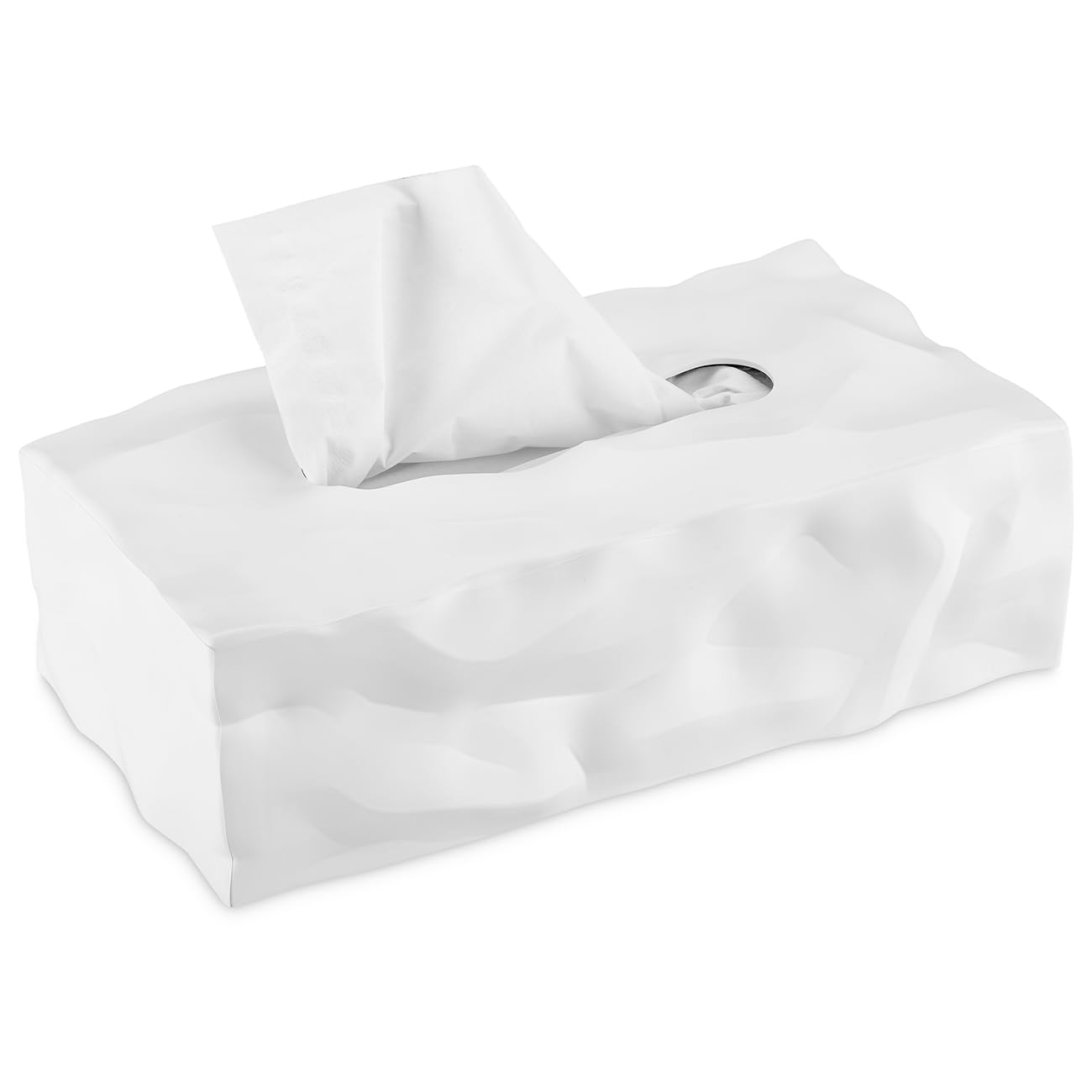 Essey Wipy Cube II cosmetic tissue box, rectangular tissue dispenser, design tissue box, white