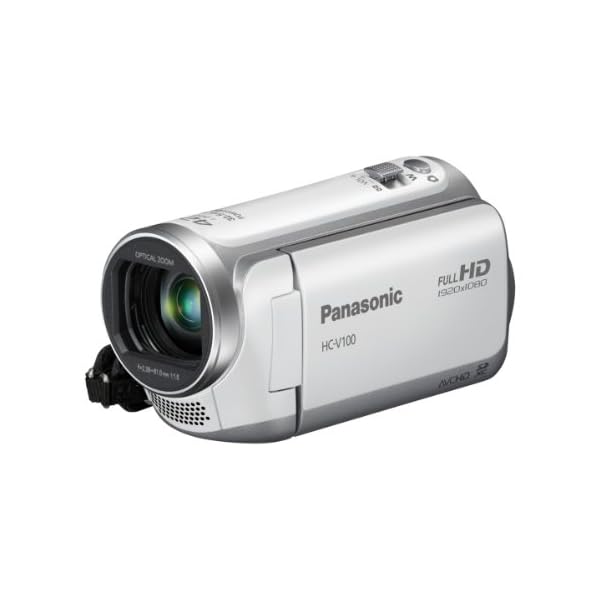 Panasonic HC-V100EG-W Full-HD-Camcorder (6,7cm (2,6 Zoll) LCD-Display, 34-fach opt. Zoom, 32mm Weitwinkel) weiß