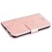 SMARTLEGEND Flip Wallet Case for iPhone 6S Plus, iPhone 6 Plus Case, Floral PU Leather Wallet Shock Absorption Kickstand Protective Case with Card slot Holder Pockets 5.5 Inch- Rose Gold
