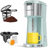 Famiworths Single Serve Coffee Maker for K Cup & Ground Coffee, With Bold Brew, One Cup Coffee Maker, 6 to 14 oz. Brew Sizes,