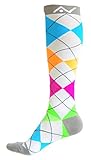 Compression Socks for Women & Men - Argyle Bright, Medium