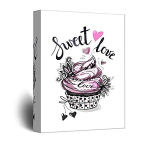 Canvas Wall Art - Cupcake Concept Hand Drawn Art - Giclee Print Gallery Wrap Modern Home Art Ready to Hang - 12x18 inches