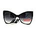 Womens Designer Fashion Oversized Butterfly Cat Eye Gradient Sunglasses Black