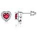 Stud Earrings,18k White Gold Plated Heart Shape Inlaid Cubic Zirconia Studs Earrings for Teen Girls&Women