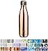 MIRA 17 Oz Stainless Steel Vacuum Insulated Water Bottle - Double Walled Cola Shape Thermos - 24 Hours Cold, 12 Hours Hot - Reusable Metal Water Bottle - Leak-Proof Sports Flask - Rose Gold
