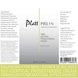 Platt Pro 5% Progesterone Cream Mini, All Natural