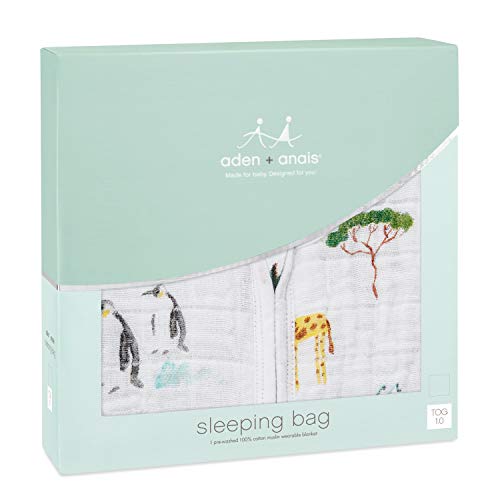 image for aden + anais Classic Sleeping Bag, 100% Cotton Muslin, Wearable Baby B
