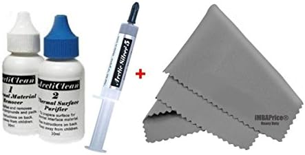 Arctic Silver AS5-12 Grams with ArctiClean 60 ML Combo Kit + Microfiber (7" X 6") Cleaning Cloth