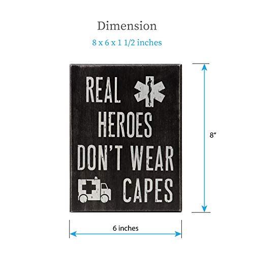 JennyGems EMT Sign - Real Heroes Don't Wear Capes - Paramedic Sign, First Responder, Nurse, Ambulanc - //medicalbooks.filipinodoctors.org
