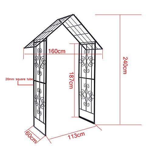 HLMBQ Metall Rosenbogen Torbogen Rankgitter Rosenhilfe Gartenbogen Rankbogen Garten Decoration und Verzierung Kletterer… – Bild 8