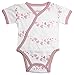 L'ovedbaby Unisex Baby Organic Cotton Short-Sleeve Kimono Bodysuit (0-3 Months, Mauve Hearts)