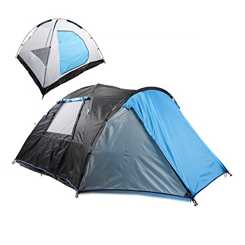 Two Person Camping Tent with Vestibule, 2 People Waterproof Backpacking Tent for Outdoor Travel Camping Hiking, 3 Seasons Double Layer Waterproof Outdoor Shelter Tent House for Family
