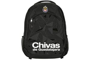 Icon Sports Fan Shop World Soccer Club Team Logo Officially Licensed Premium Backpack (CHIVAS DE GUADALAJARA, ONE SIZE)