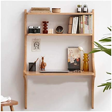 収納棚付き壁掛けデスク木目調80x45x115cm木製フローティングデスク厚さmm子供用壁掛けライティングデスク80kg耐荷重デスク