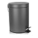 H+LUX Small Trash Can with Lid Soft Close, Round Bathroom Trash Can with Removable Inner Wastebasket, Fingerprint Resistance, 1.3Gal/5L, Gray
