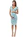 PattyBoutik Mama V Neck Maternity Print Dress (Pattern 8: Turquoise and White Medium)